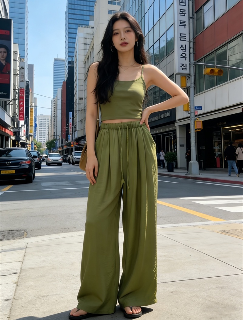 Drape wide leg pants casual pants for women