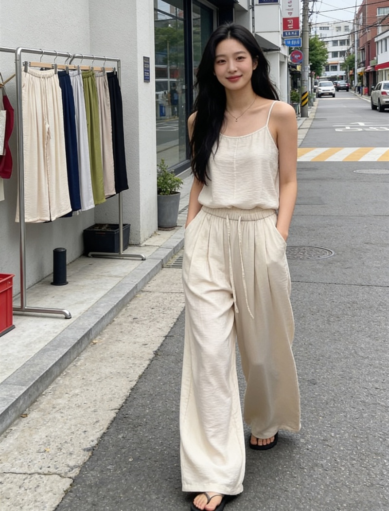 Drape wide leg pants casual pants for women