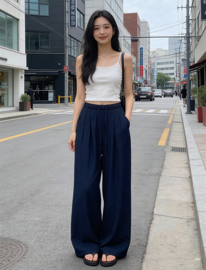 Drape wide leg pants casual pants for women