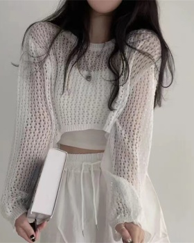 Lazy thin hollow sweater Korean style loose tops