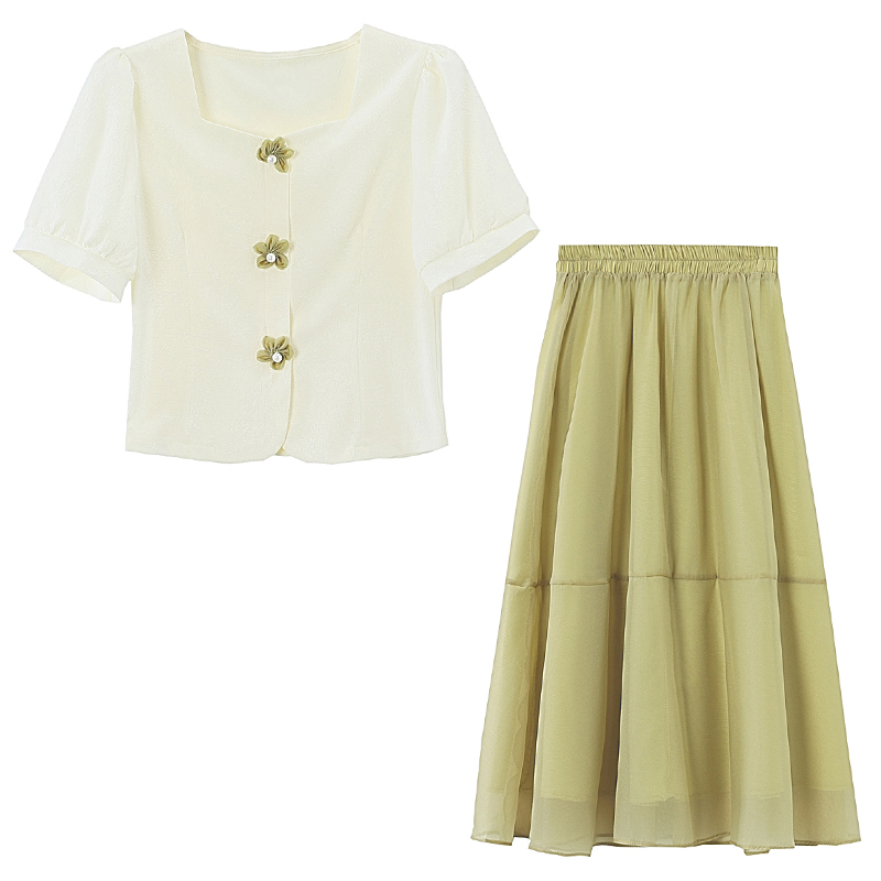 Summer fashionable chanelstyle show young skirt a set