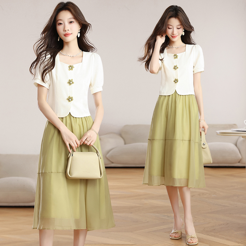 Summer fashionable chanelstyle show young skirt a set