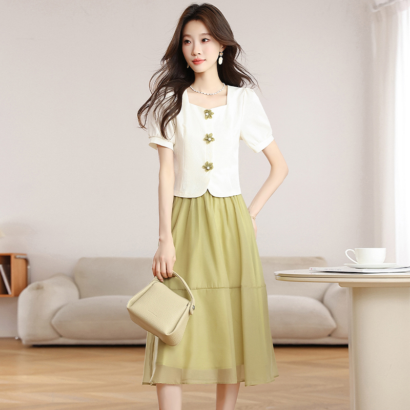 Summer fashionable chanelstyle show young skirt a set