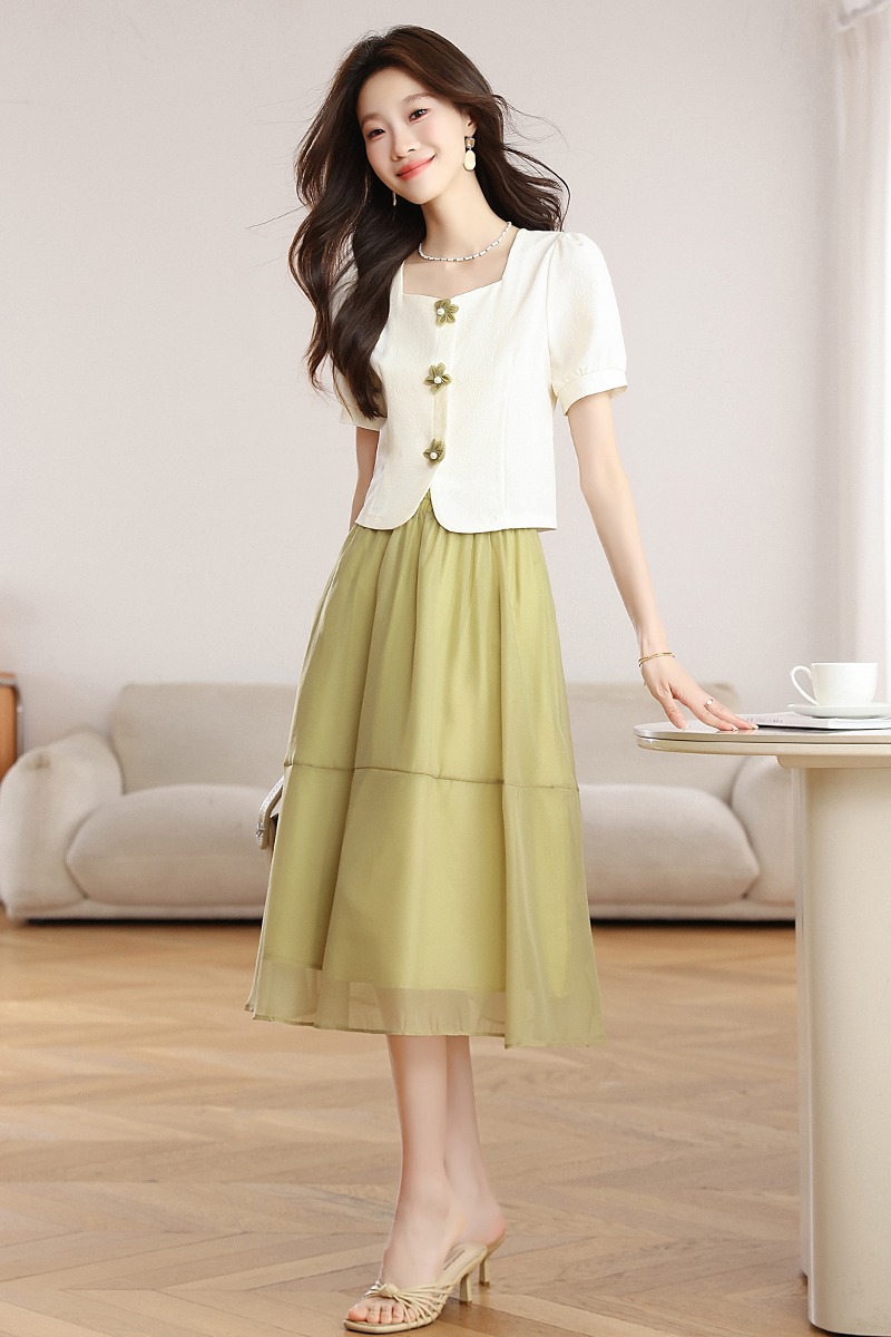 Summer fashionable chanelstyle show young skirt a set