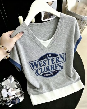 Western style spring and summer T-shirt fat tops for women