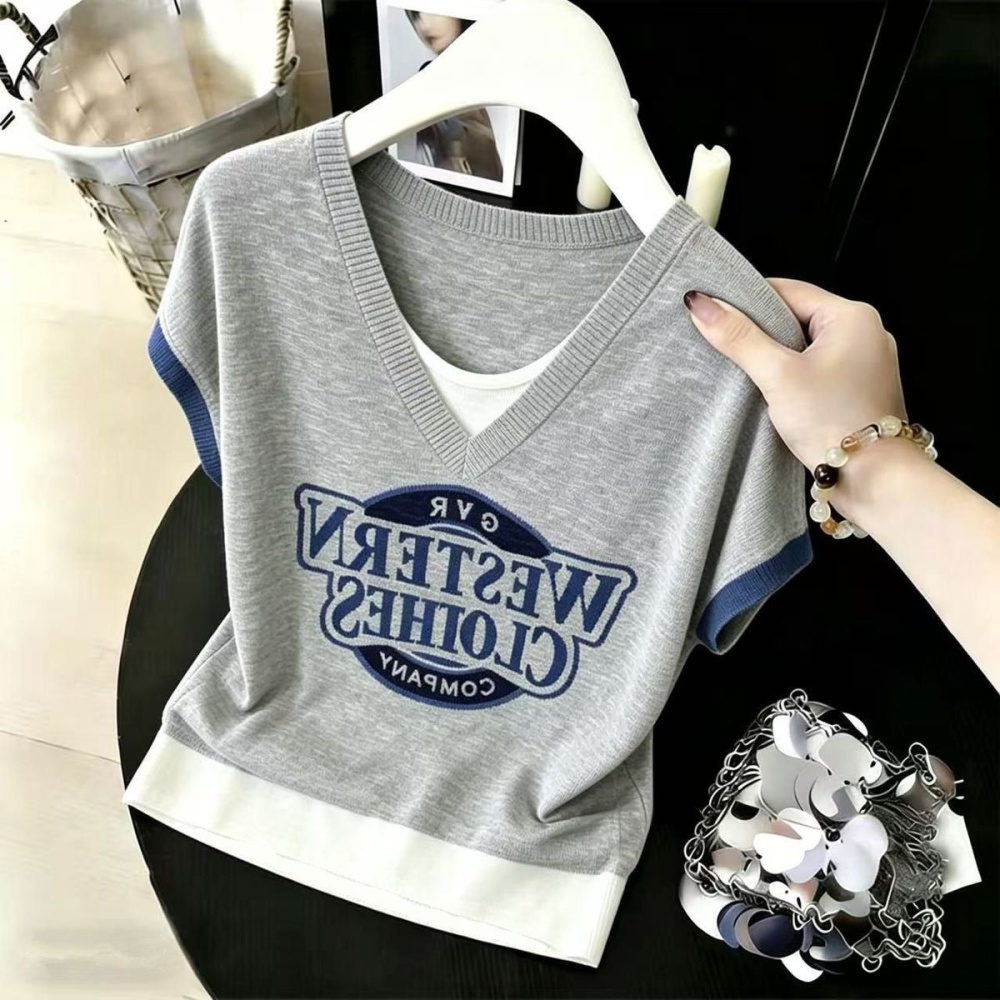 Western style spring and summer T-shirt fat tops for women