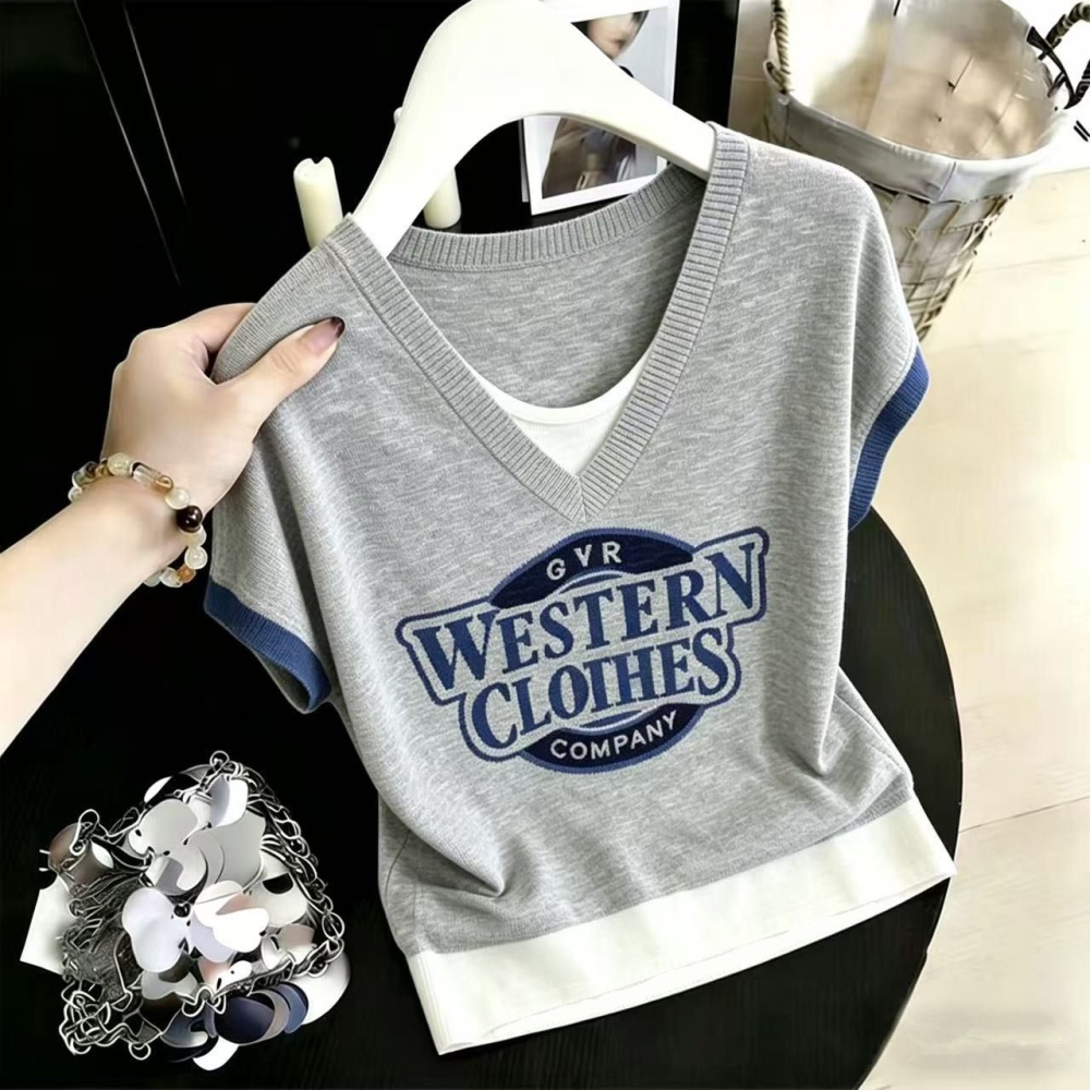 Western style spring and summer T-shirt fat tops for women