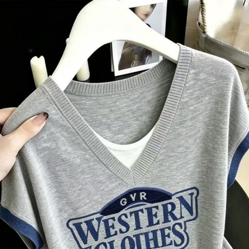 Western style spring and summer T-shirt fat tops for women