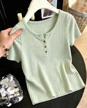 Spring and summer bottoming shirt knitted tops for women