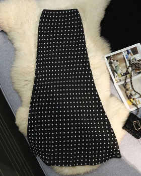 Polka dot tender long skirt all-match skirt