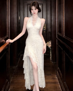 Sleeveless pinched waist long dress sexy dress for women