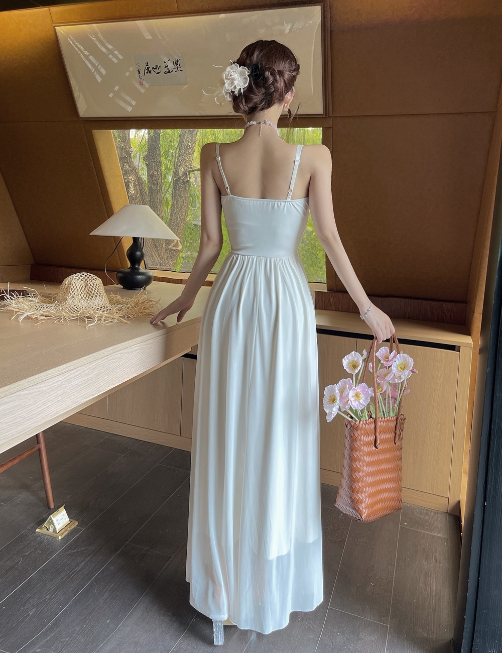 Butterfly sling strap dress gauze summer dress