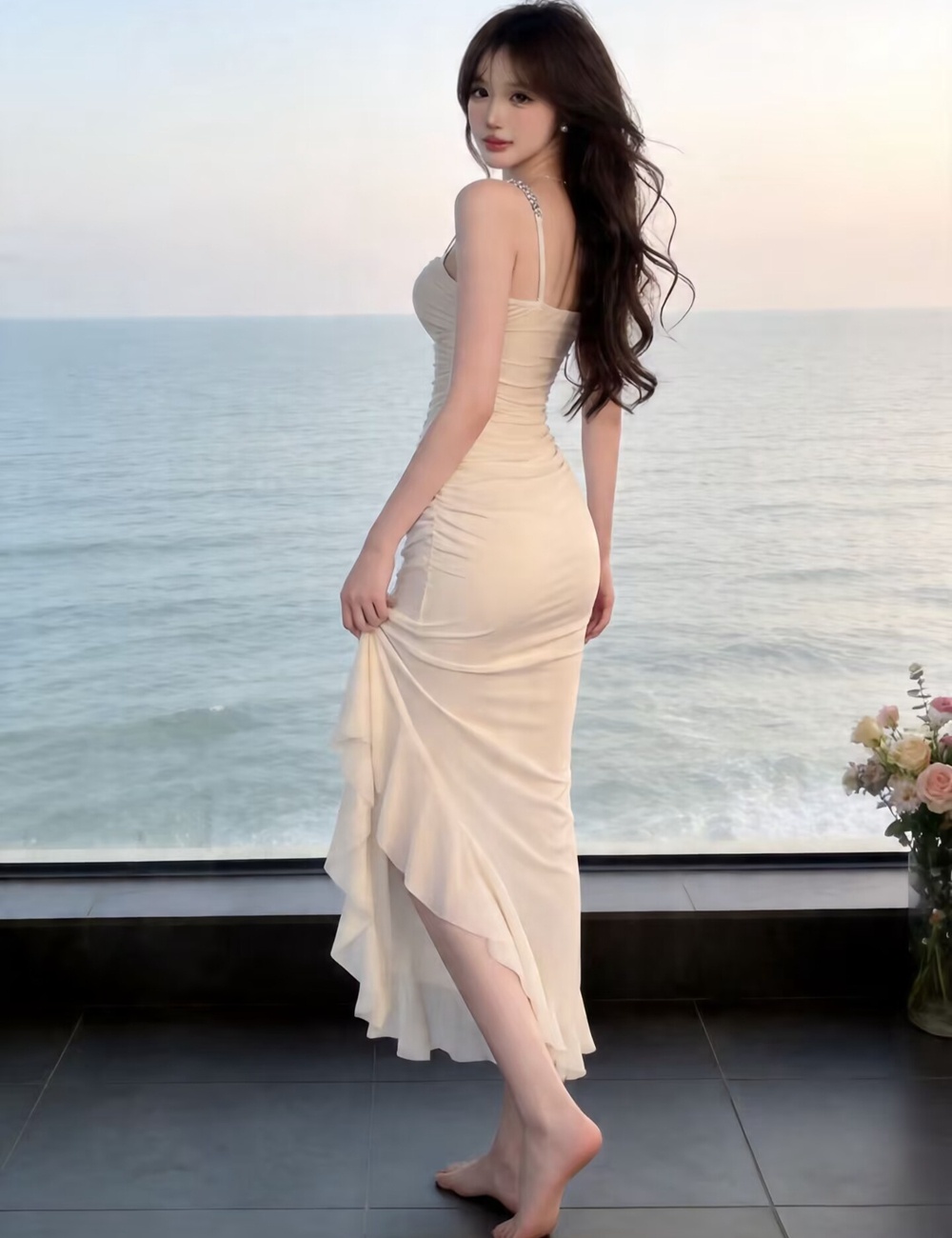 Sandy beach long dress dress for women