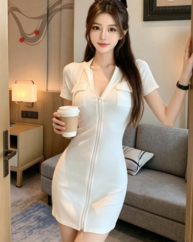 Package hip retro sexy small fellow zip France style dress