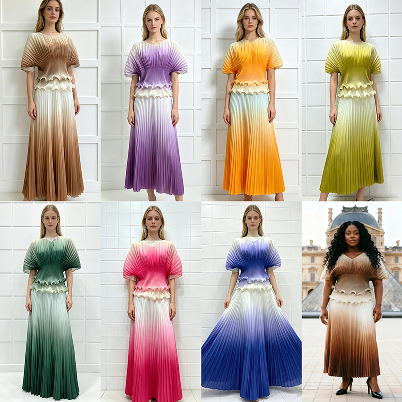 Large yard tops printing skirt a set for women