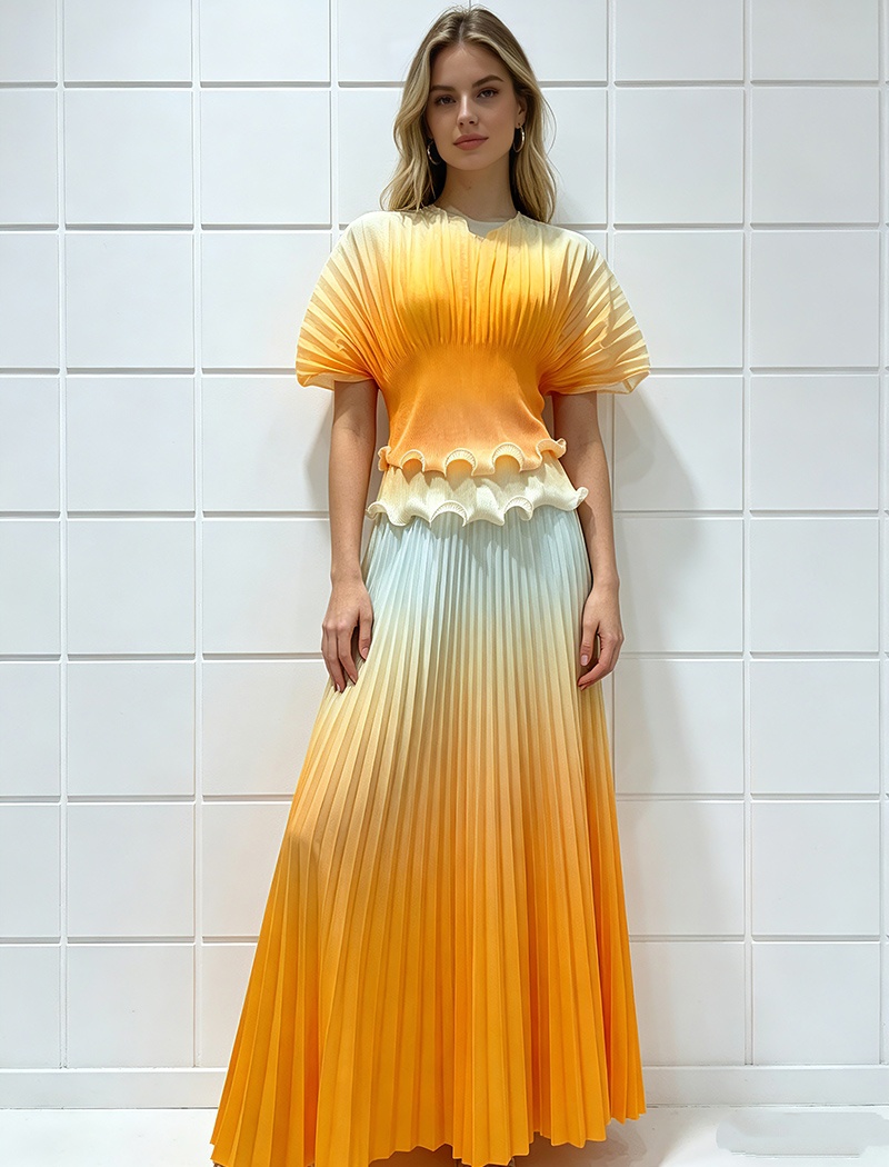 Large yard tops printing skirt a set for women