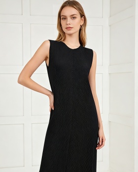 Loose A-line all-match dress slim fold long dress