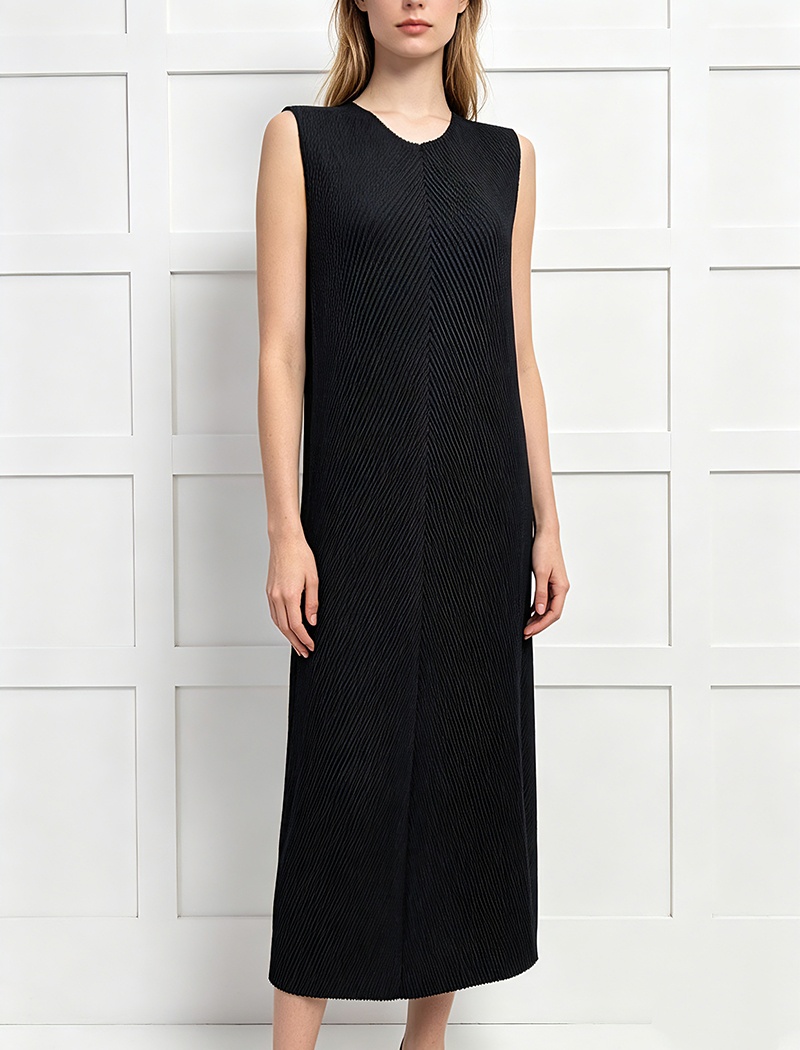Loose A-line all-match dress slim fold long dress
