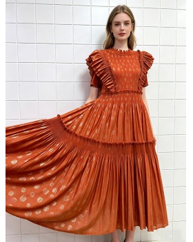 Light bronzing European style cake fold elegant dress