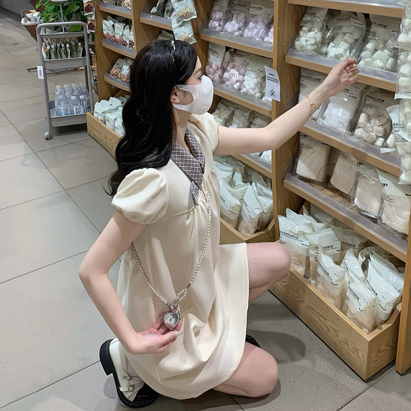 Puff sleeve loose Casual A-line summer dress