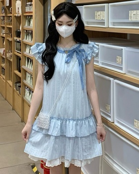 Summer doll lace navy blue blue dress