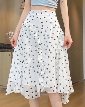 Show young slim tender all-match polka dot skirt for women