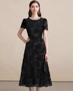 France style refinement diamond collar with belt dress