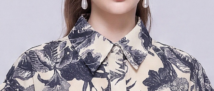 Casual elegant long dress lapel slim shirt