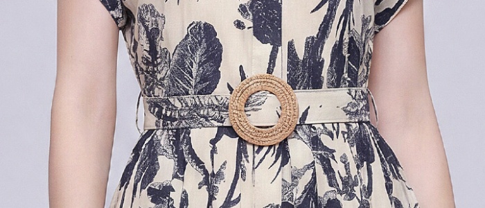 Casual elegant long dress lapel slim shirt