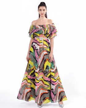 Printing Bohemian beach dress