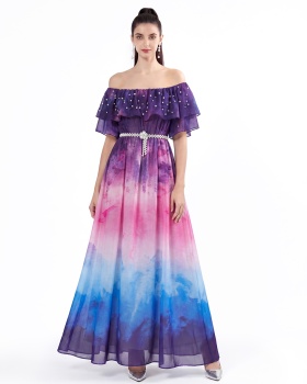 Printing Bohemian beach dress