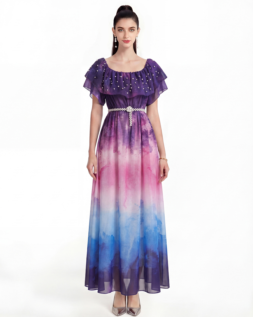 Printing Bohemian beach dress