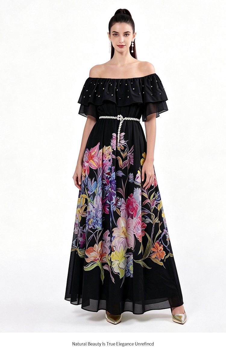 Printing Bohemian beach dress