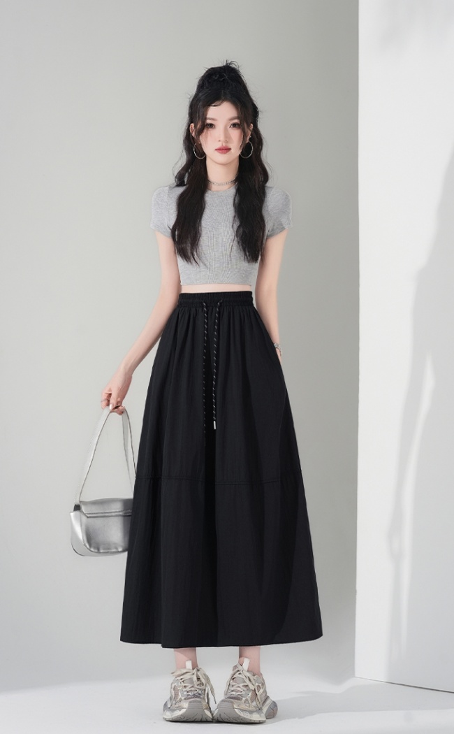Pure A-line tender fat high waist slim skirt for women
