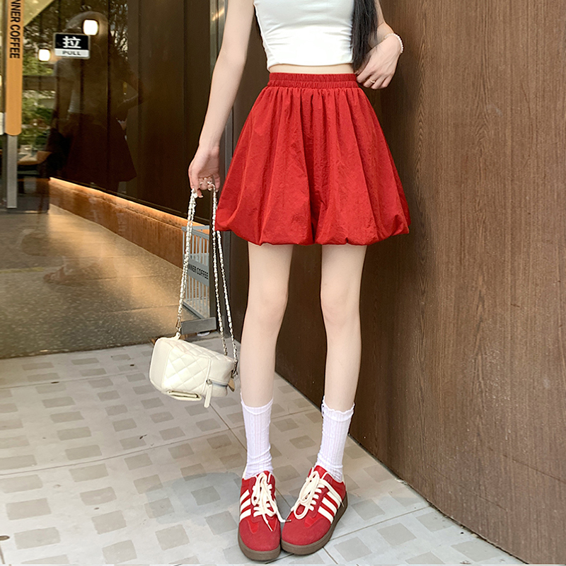 Pumpkin bubble spring and summer skirt for women