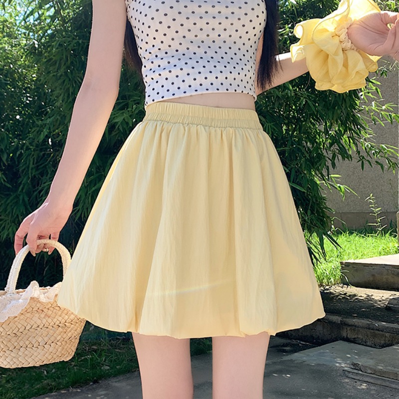 Pumpkin bubble spring and summer skirt for women