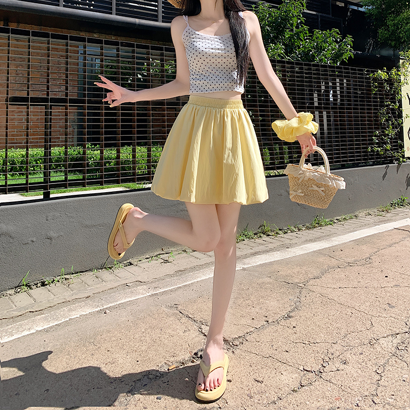 Pumpkin bubble spring and summer skirt for women