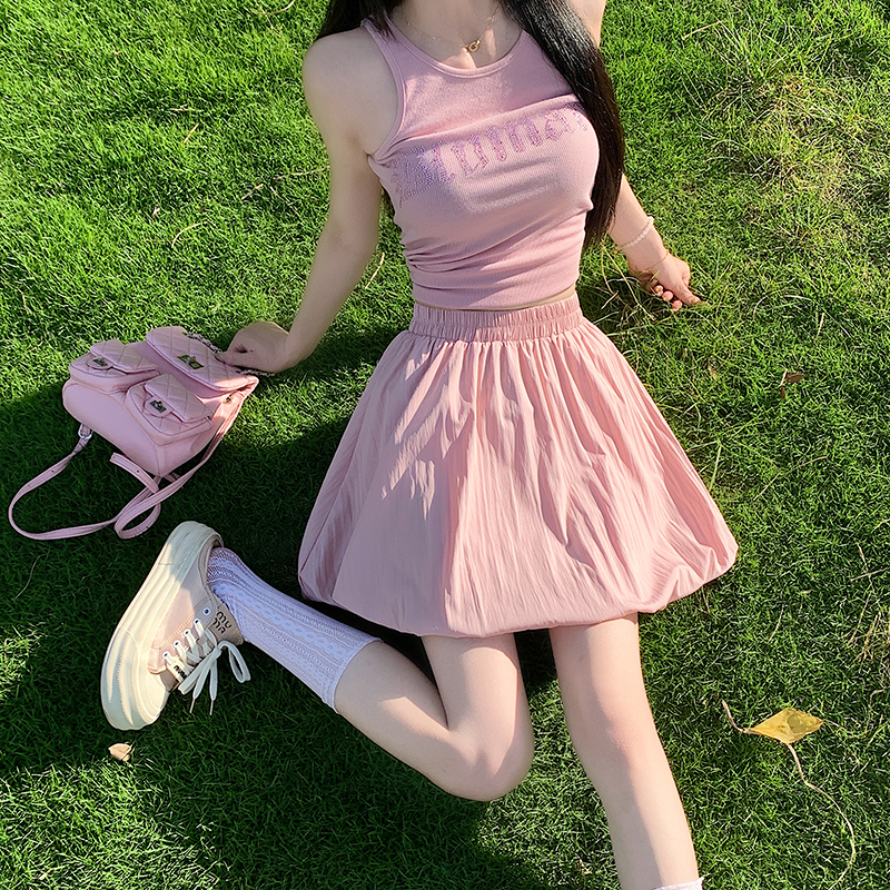 Pumpkin bubble spring and summer skirt for women