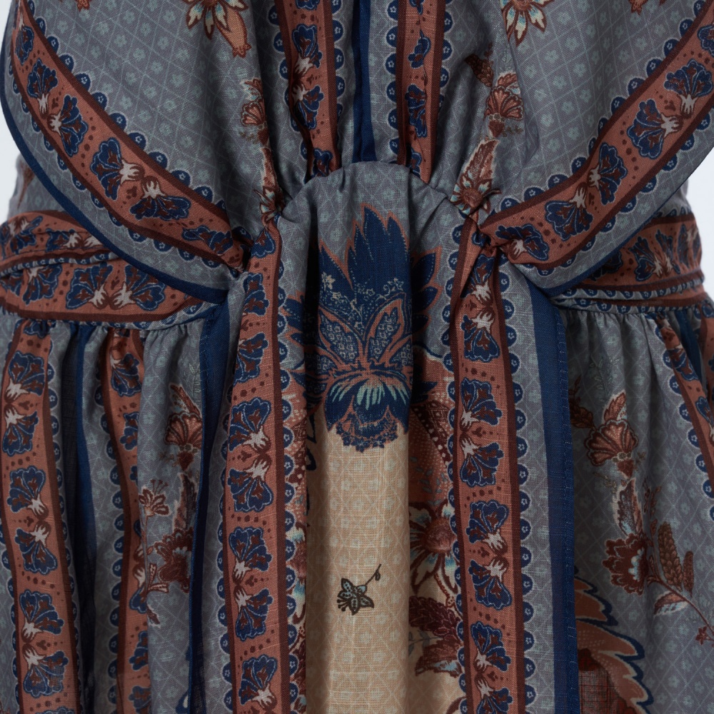 Halter long sling dress flowers pattern summer swimwear