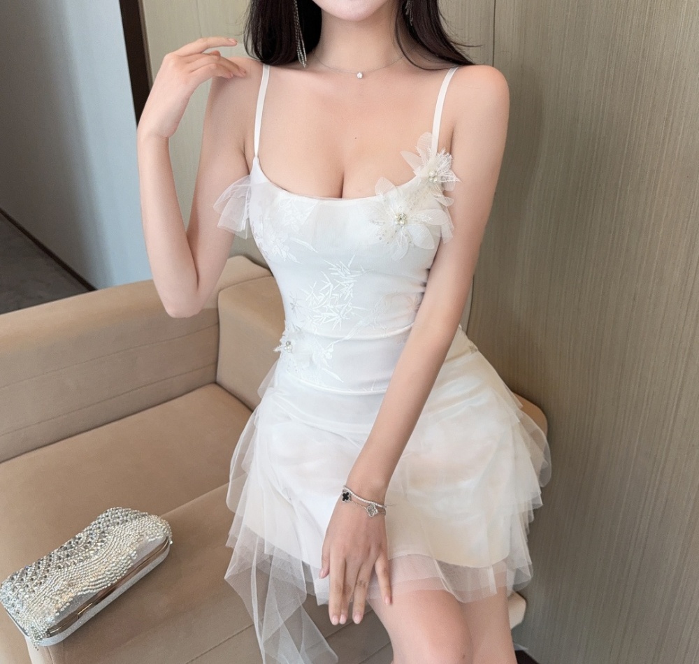 Slim cake formal dress short sling dress