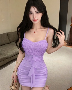 Sexy splice retro flowers sling spicegirl tassels dress