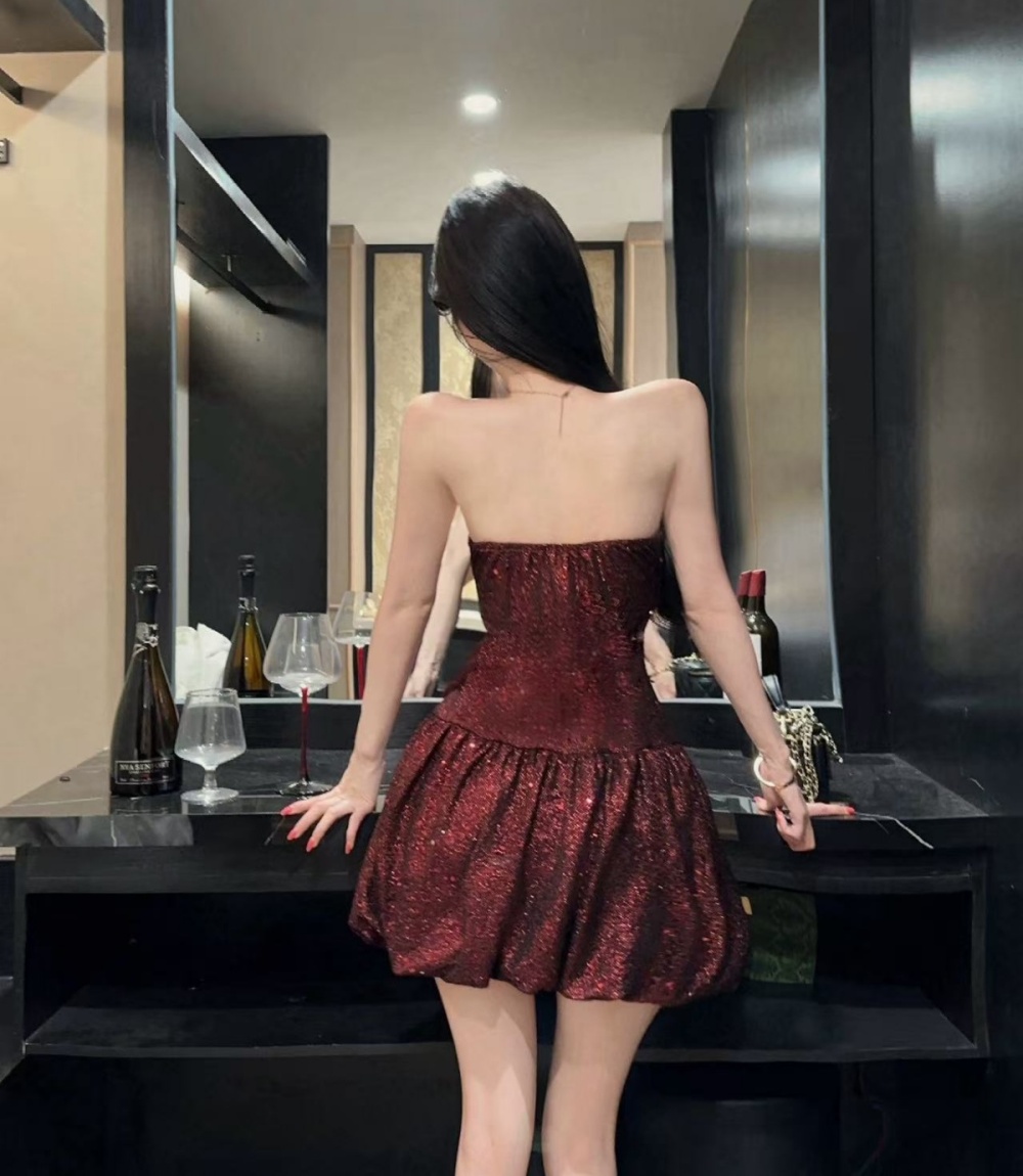 Sequins wrapped chest spicegirl chanelstyle dress