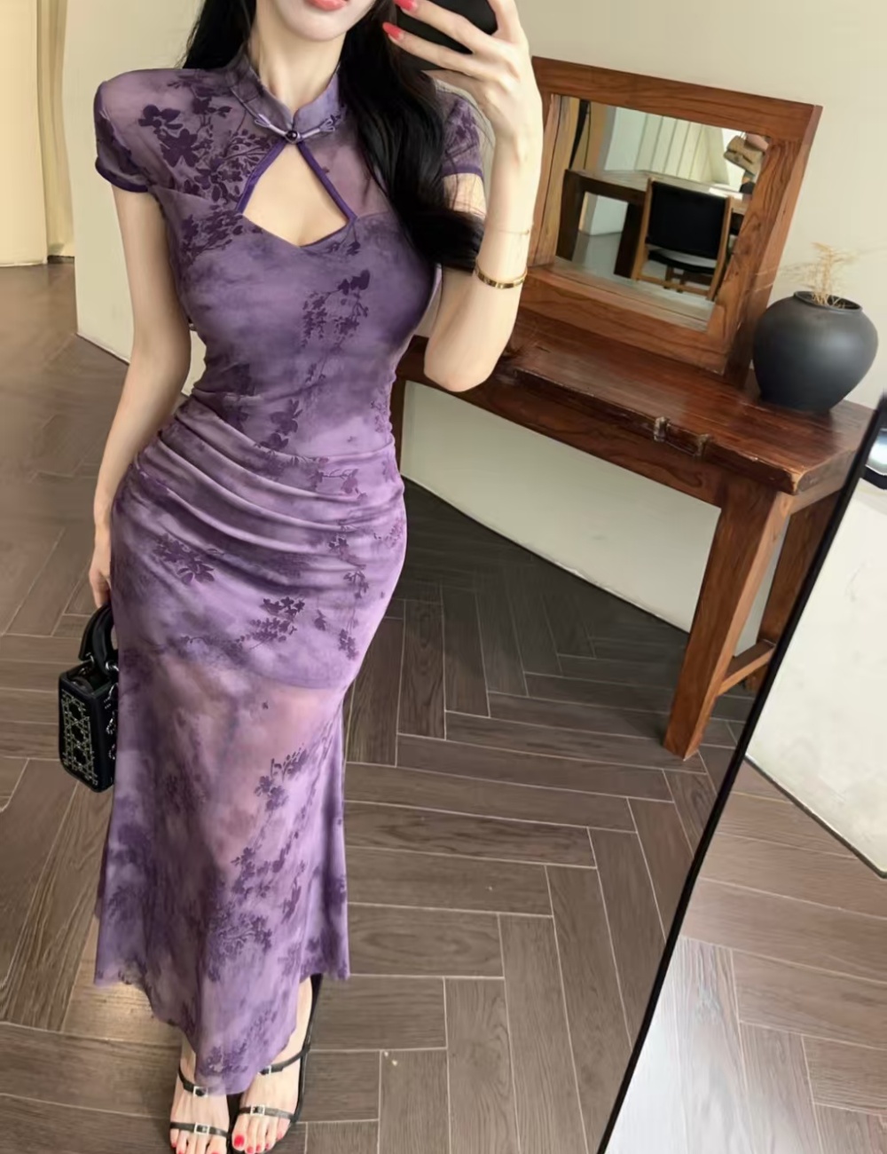 Summer sexy long cheongsam Chinese style temperament dress