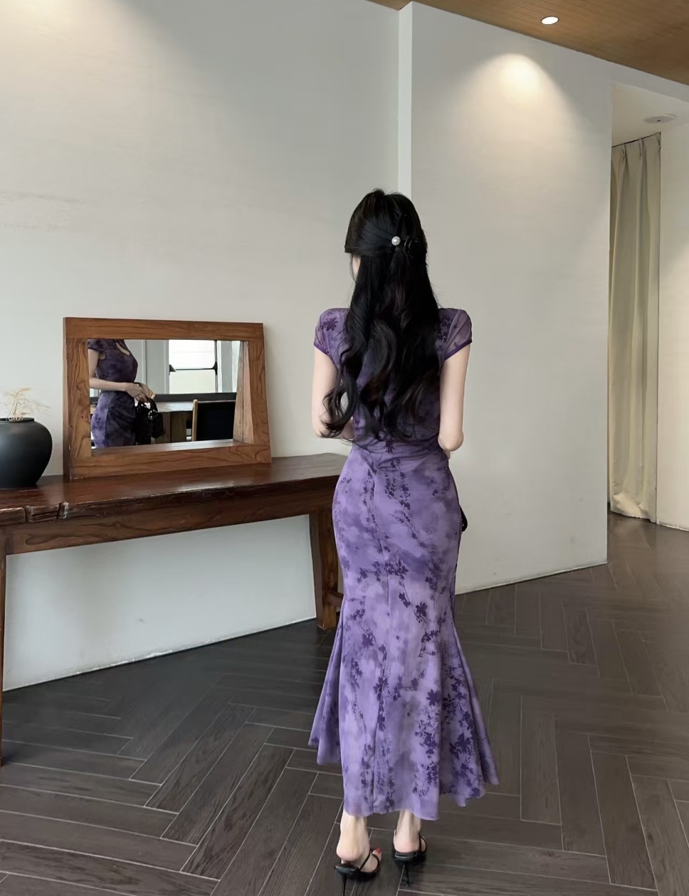 Summer sexy long cheongsam Chinese style temperament dress