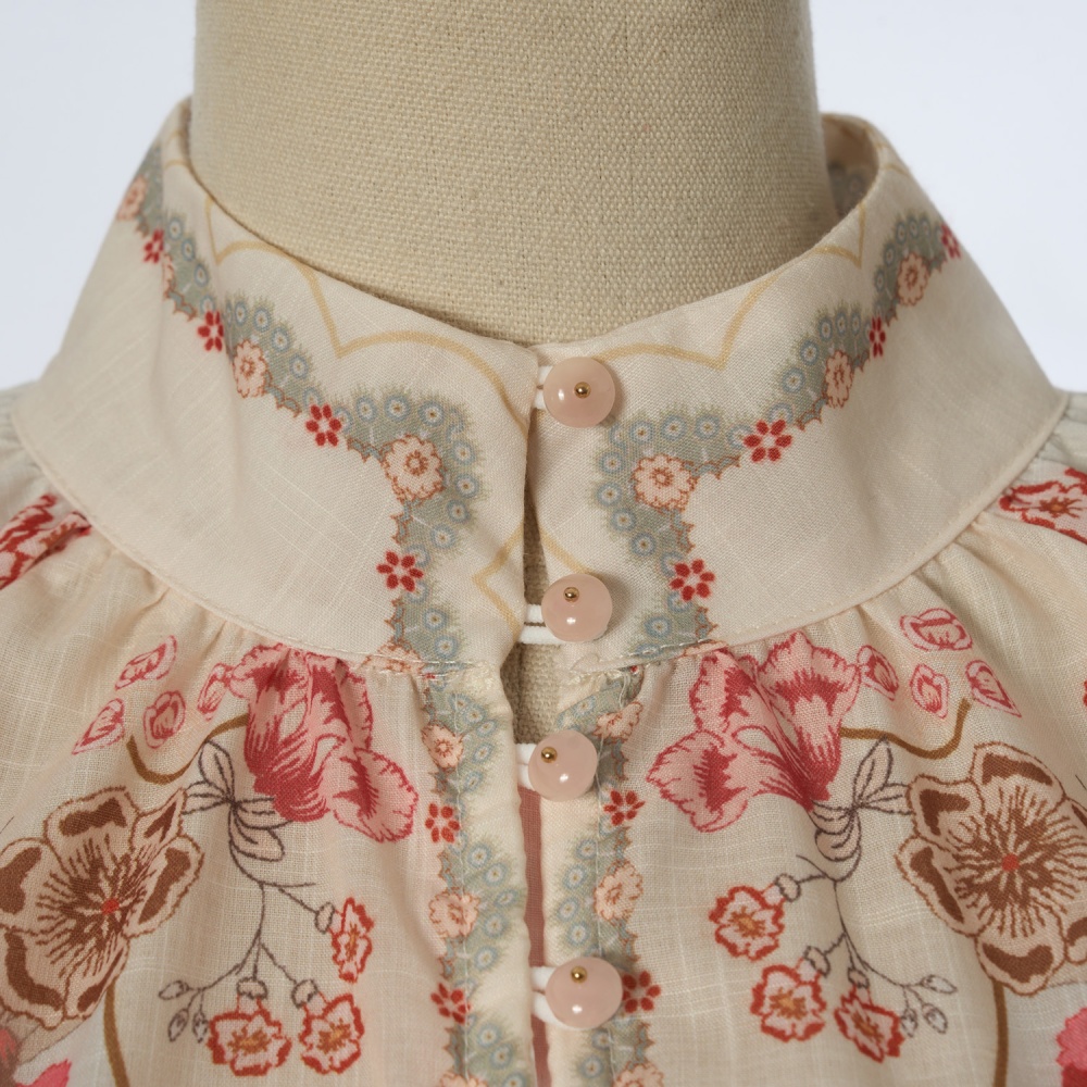 Cstand collar printing belt wide leg shorts