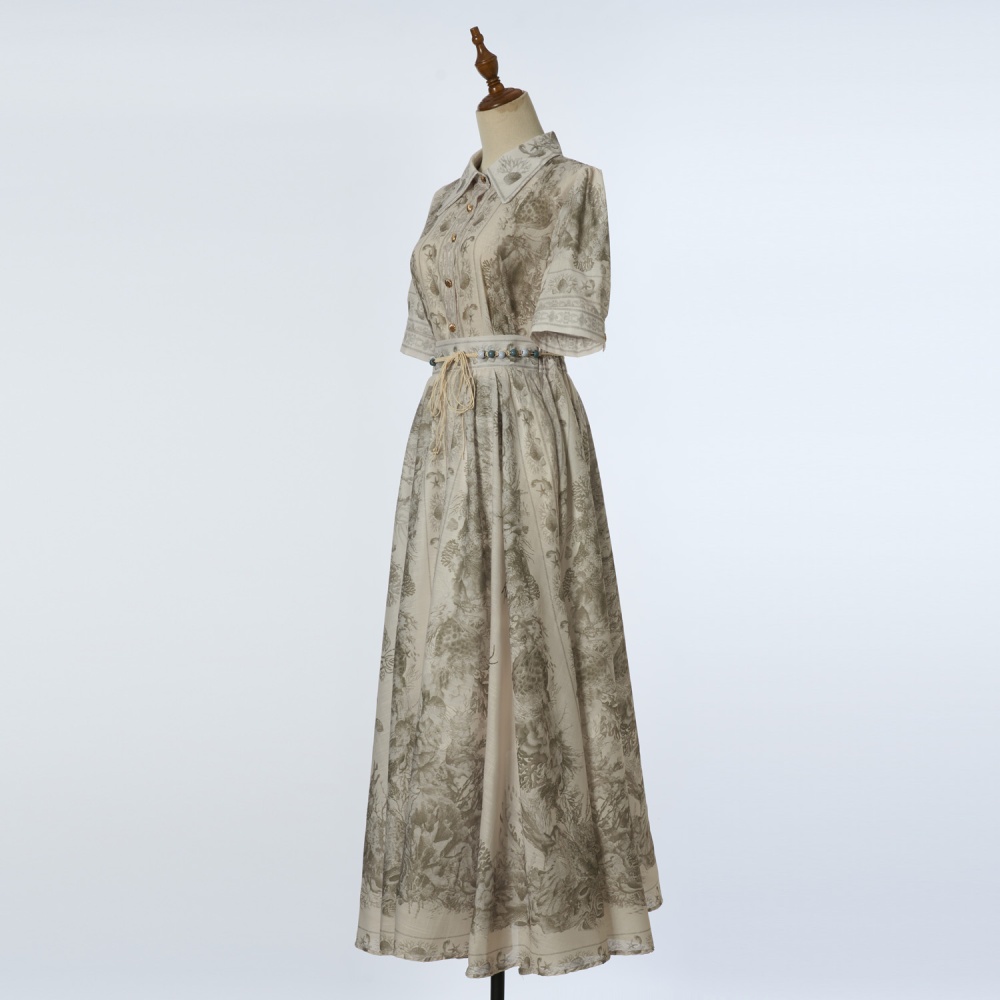 Casual light luxury shirt printing skirt a set