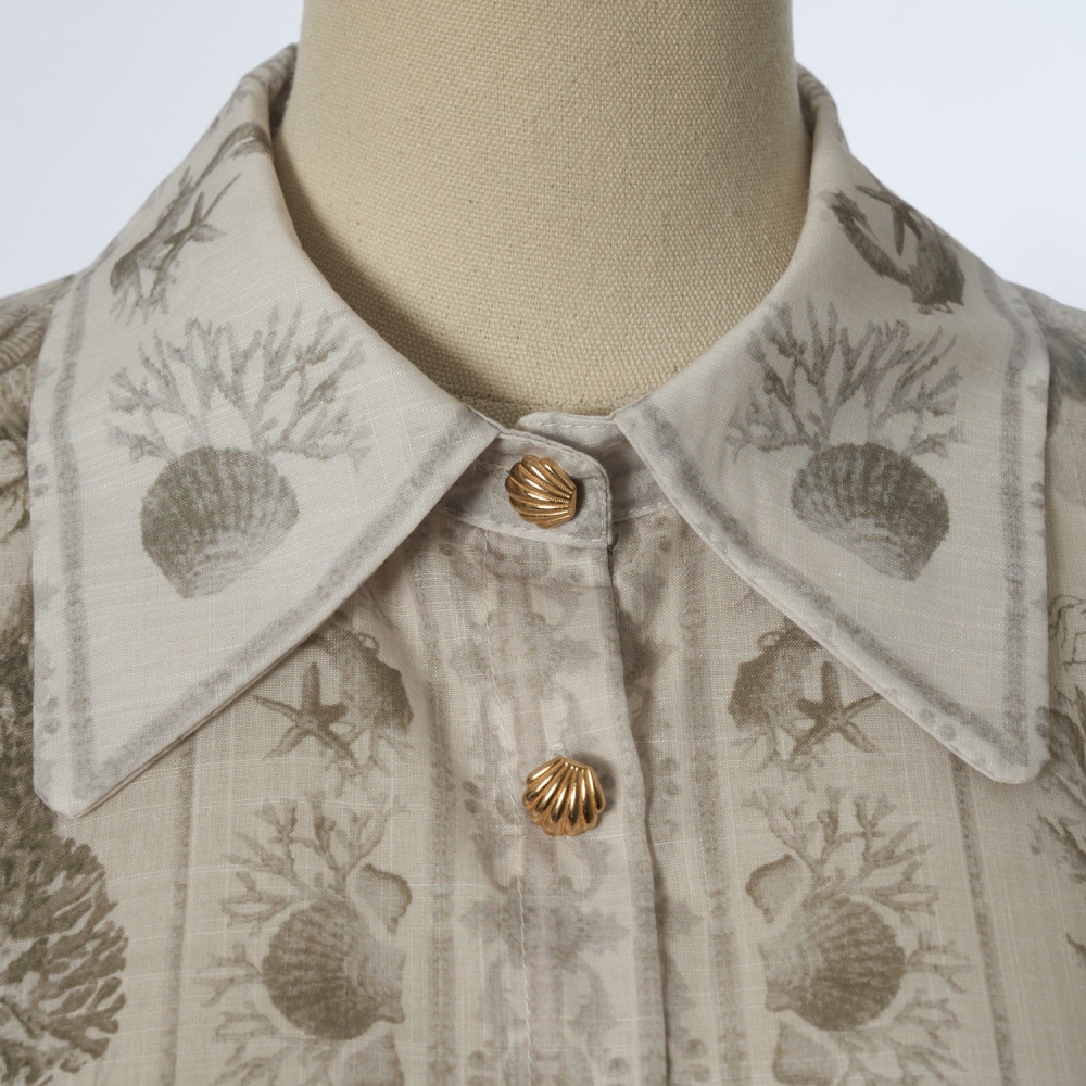 Casual light luxury shirt printing skirt a set