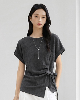 Round neck temperament tops summer T-shirt