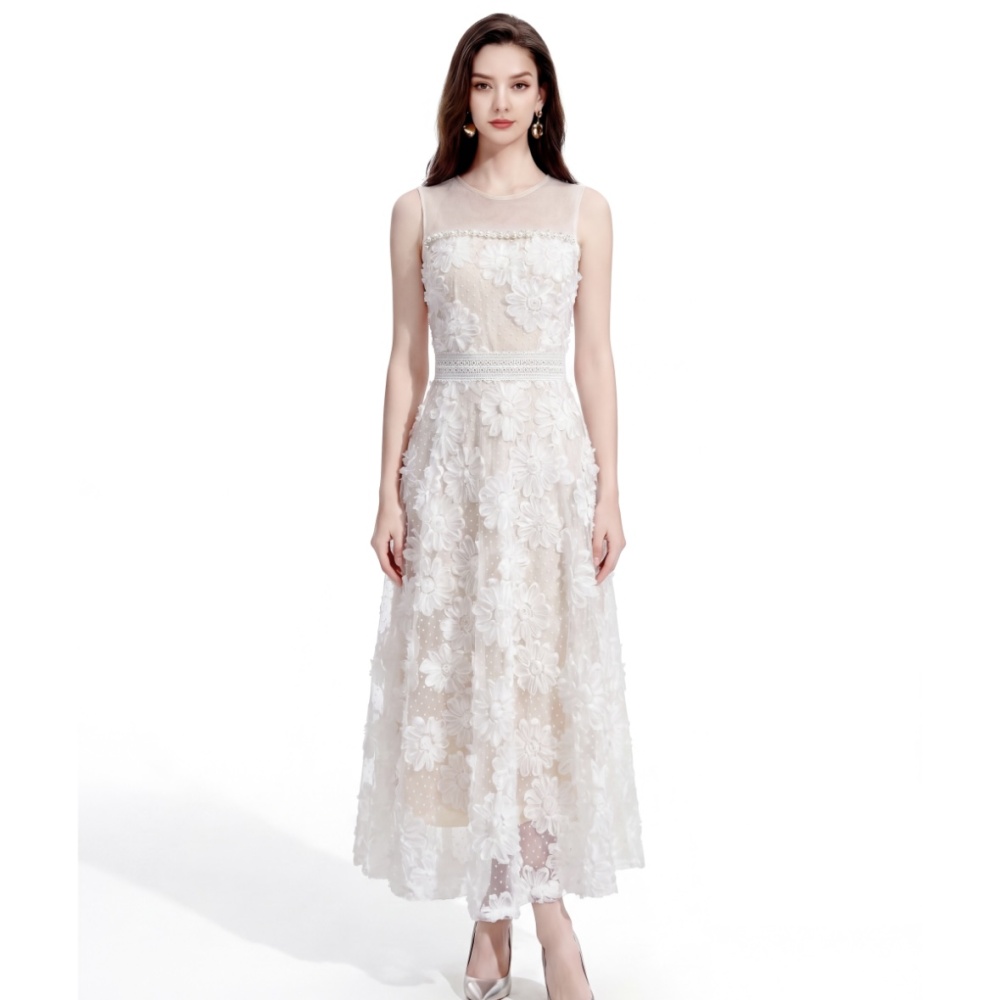 Sleeveless formal dress stereoscopic dress for women