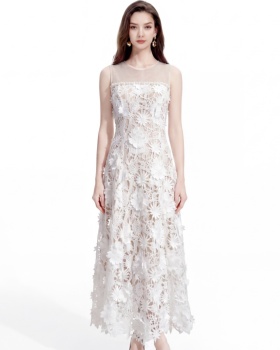 Pinched waist ladies dress summer formal dress